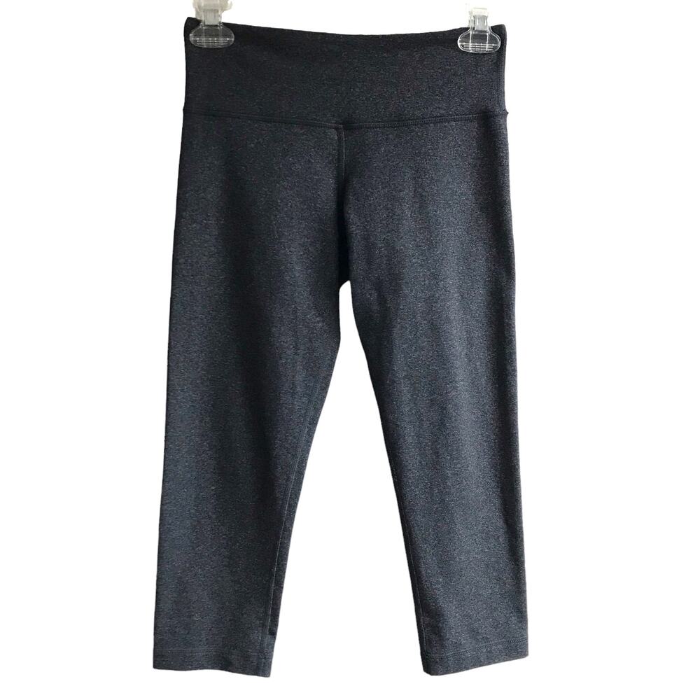 Lululemon Wunder Under Crops Leggings Size 4 Heather Gray Luon Mid Rise Tights